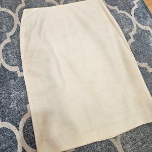 Charles Gray London cream pencil skirt (cotton, lining) - XS